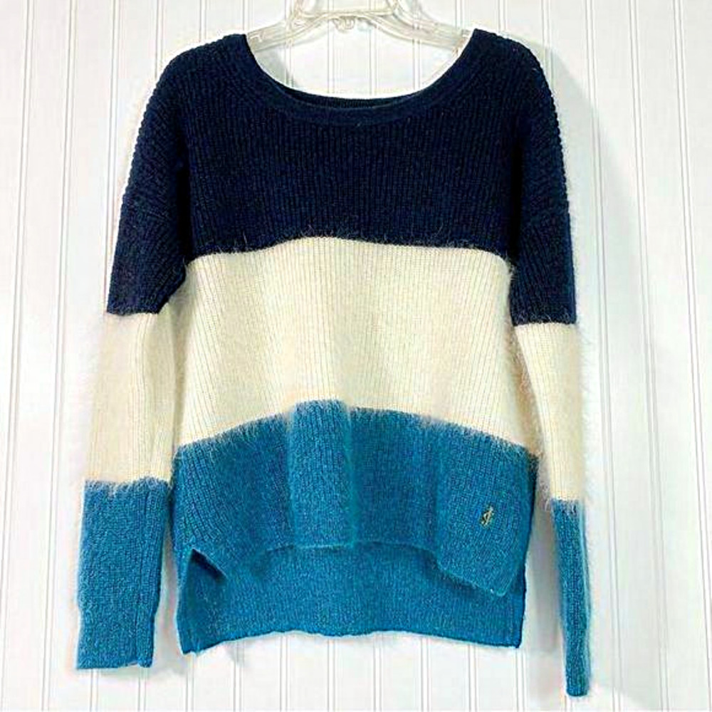 JUICY Couture Striped Mohair Wool Rabbit Sweater‎ Sz. XS Cozy